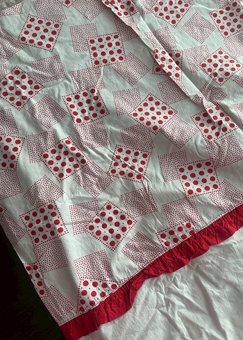 Kırmızı kirazlı pamuk sağlıklı kumaştan Nevresim yastık - Görsel 6