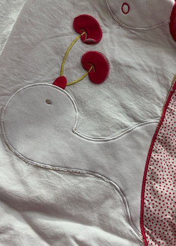 Kırmızı kirazlı pamuk sağlıklı kumaştan Nevresim yastık - Görsel 3