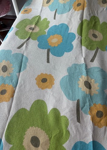 Çiçek Desenli Pastel Renkli Yatak Örtüsü pike - Görsel 4