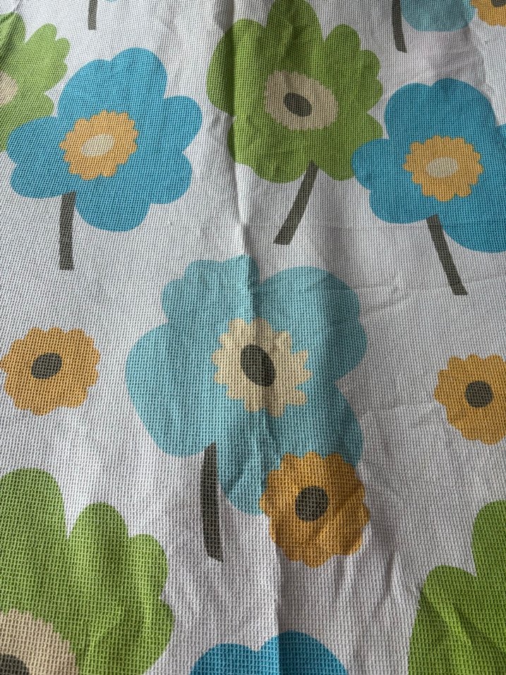 Çiçek Desenli Pastel Renkli Yatak Örtüsü pike - Görsel 3