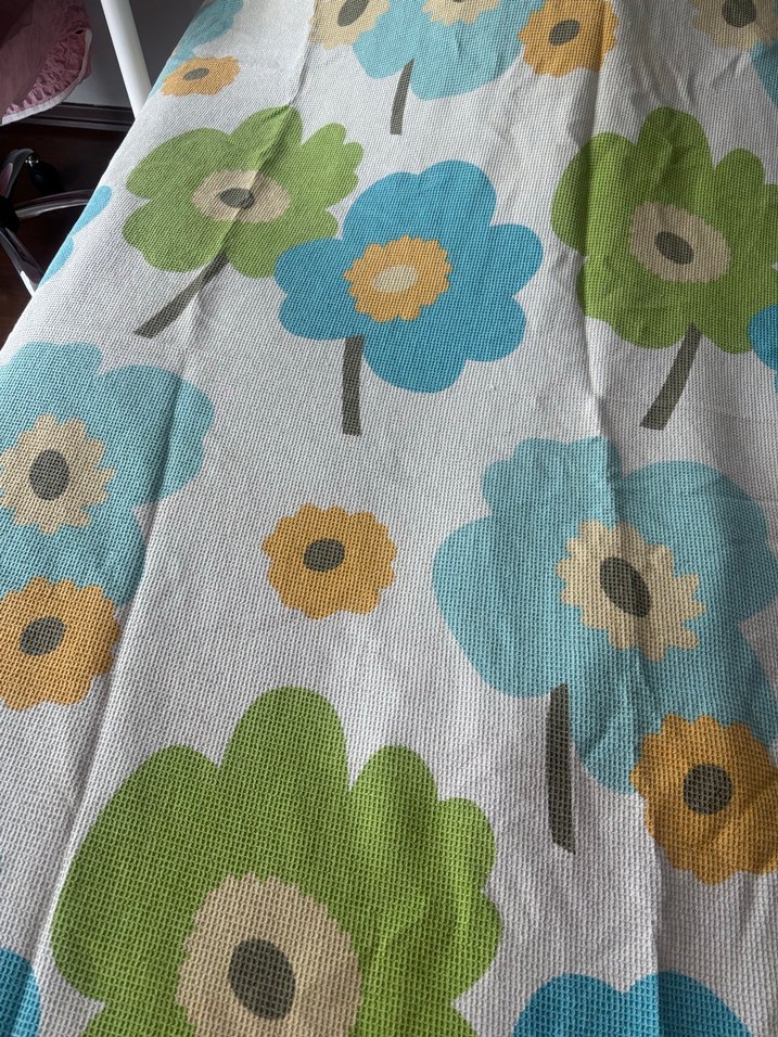 Çiçek Desenli Pastel Renkli Yatak Örtüsü pike - Görsel 4