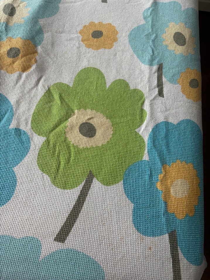 Çiçek Desenli Pastel Renkli Yatak Örtüsü pike - Görsel 2