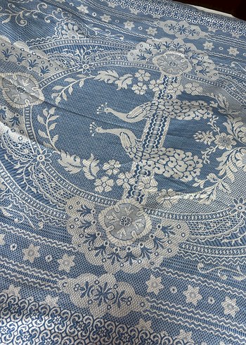 Mavi Desenli Yatak kanepe Örtüsü ve pike - Görsel 4