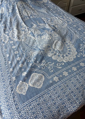 Mavi Desenli Yatak kanepe Örtüsü ve pike - Görsel 3
