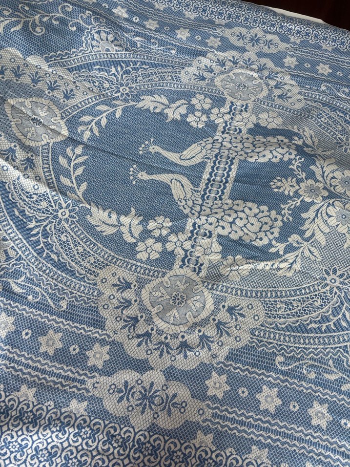 Mavi Desenli Yatak kanepe Örtüsü ve pike - Görsel 4