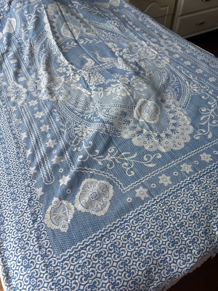 Mavi Desenli Yatak kanepe Örtüsü ve pike - Görsel 3