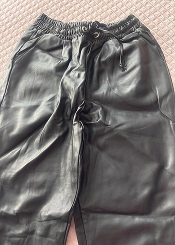 Kadın Siyah Deri pantolon - Görsel 6