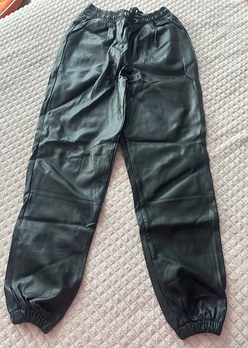 Kadın Siyah Deri pantolon - Görsel 4