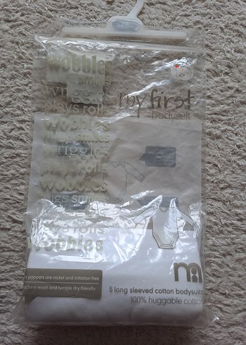 Bebek Uzun Kollu Beyaz Çıtçıtlı Body mothercare - Görsel 3