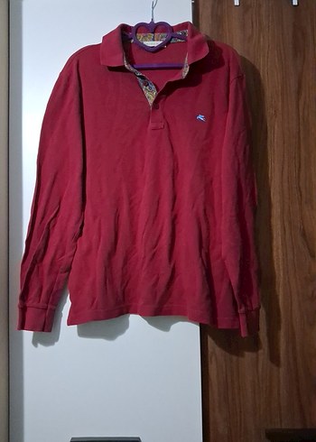 Bordo Uzun Kollu Polo Tişört - Görsel 3