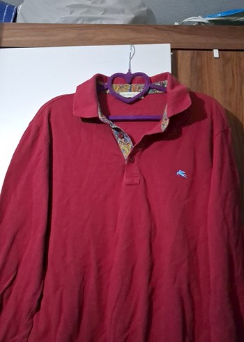 Bordo Uzun Kollu Polo Tişört - Görsel 4