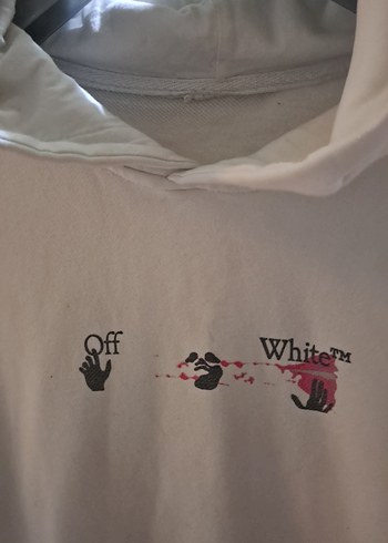 Beyaz Kapüşonlu Rahat Kesim Sweatshirt - Görsel 2