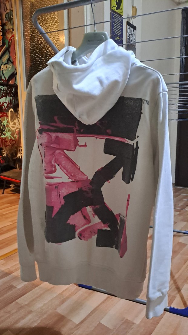 Beyaz Kapüşonlu Rahat Kesim Sweatshirt - Görsel 3