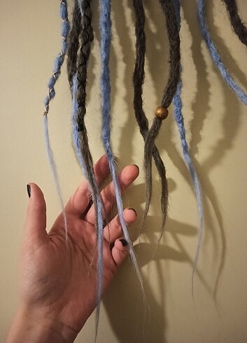 Beden mavi Renk Dreadlock rasta toka bohem hippi saç aksesuarı postiş