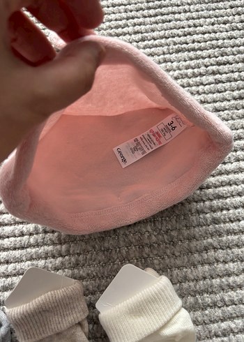 Pembe Bebek Şapkası ve Çorap Seti - Görsel 2