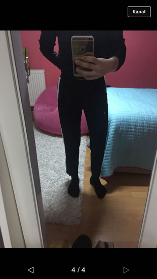 s Beden siyah Renk Yan şerit pantolon