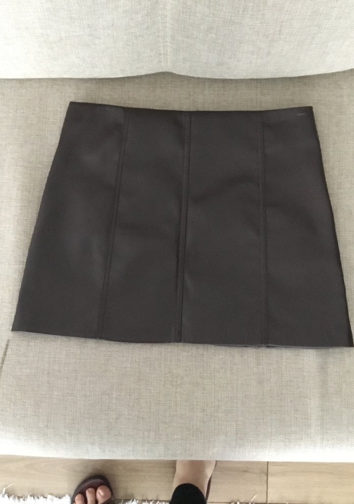 Koton Kahverengi deri mini etek - Görsel 4