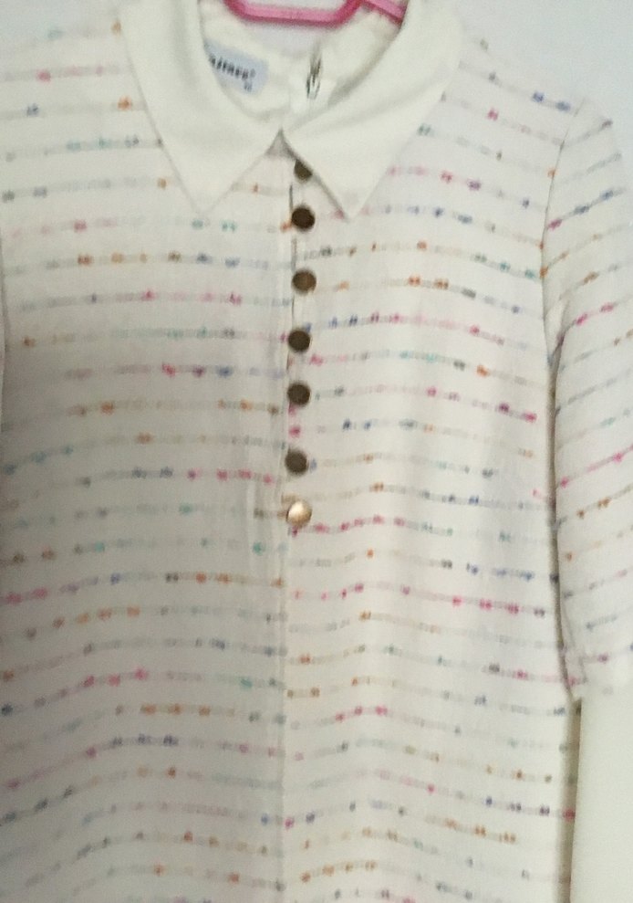 Düğmeli Beyaz Uzun Kadın Tunik - Görsel 4