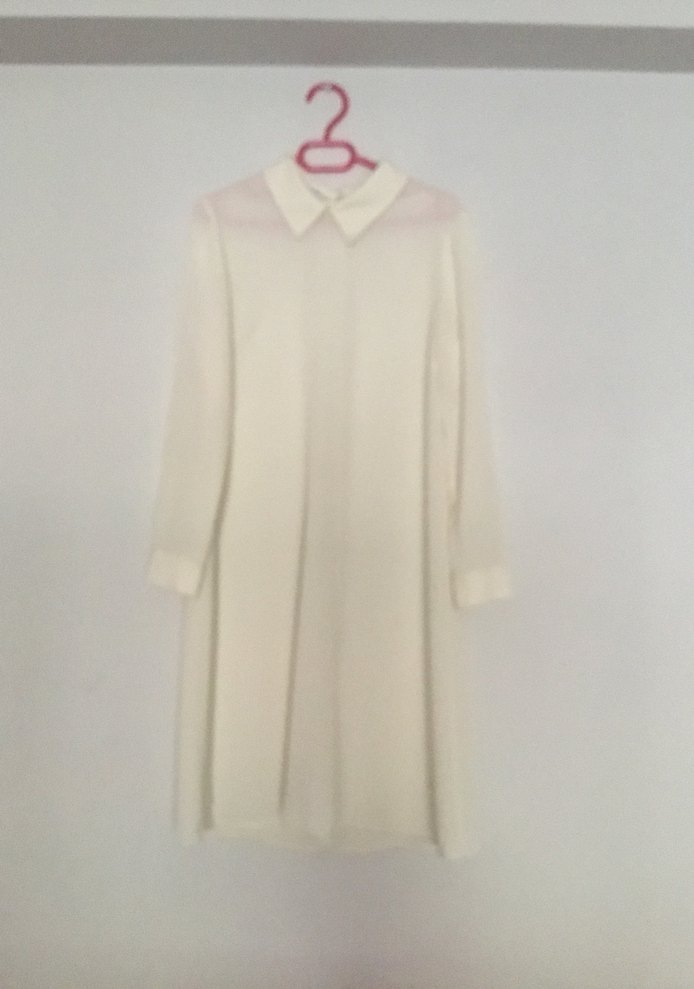 Düğmeli Beyaz Uzun Kadın Tunik - Görsel 5