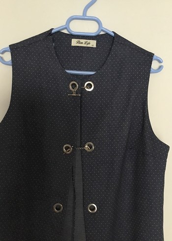 Düğmeli Uzun Kadın Yelek - Görsel 2