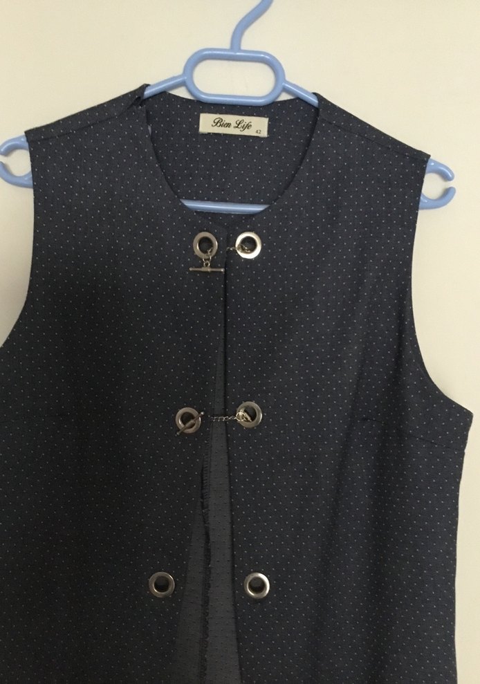 Düğmeli Uzun Kadın Yelek - Görsel 2