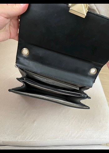 Klasik Siyah Yılan Desenli Deri Kadın Çanta - Görsel 5