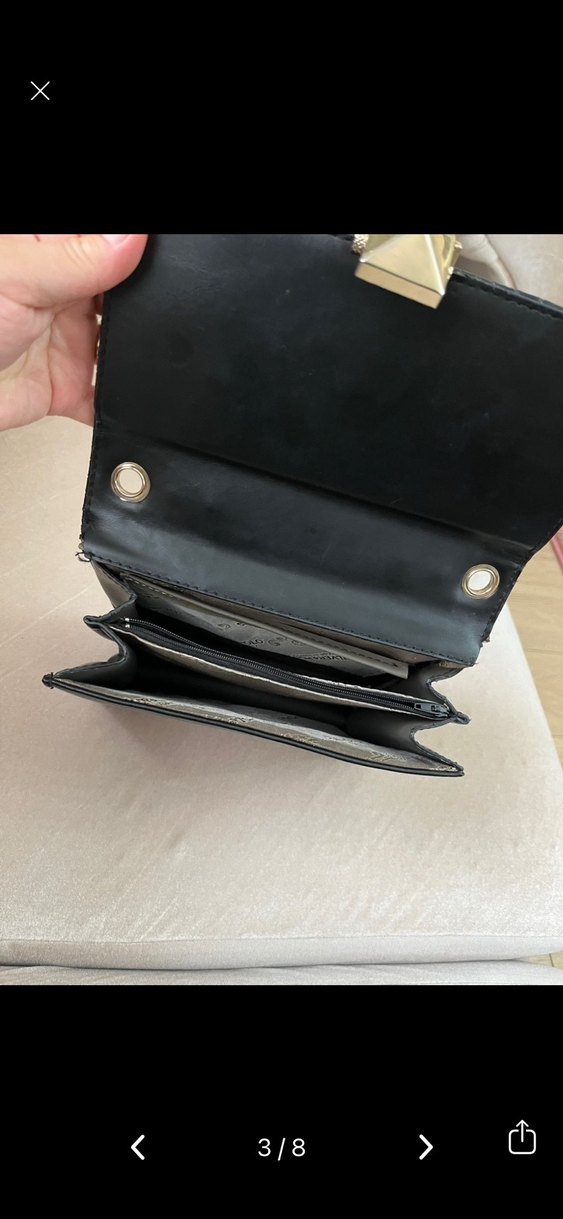 Klasik Siyah Yılan Desenli Deri Kadın Çanta - Görsel 5