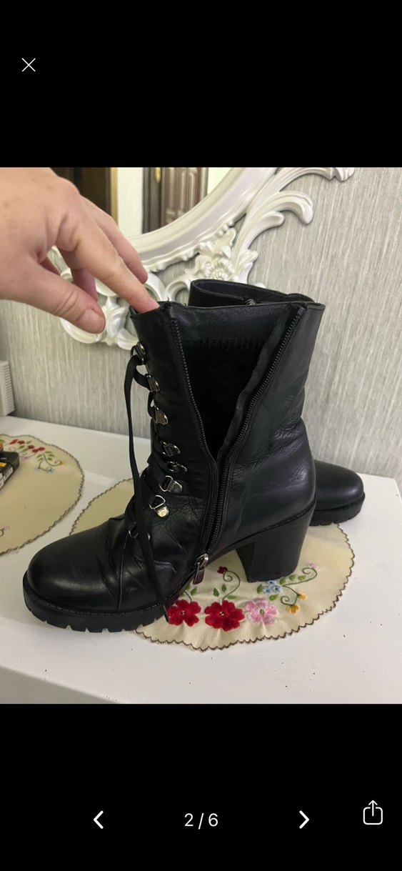 Kadın Siyah Deri Yüksek Topuklu Goth Botlar - Görsel 2