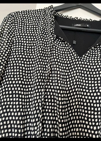 Siyah Puantiyeli Uzun Kollu Uzun Elbise - Görsel 2