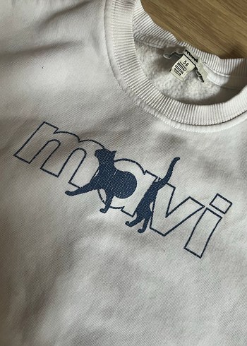 Çocuk Beyaz Baskılı Uzun Kollu Sweatshirt - Görsel 3