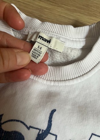 Çocuk Beyaz Baskılı Uzun Kollu Sweatshirt - Görsel 2