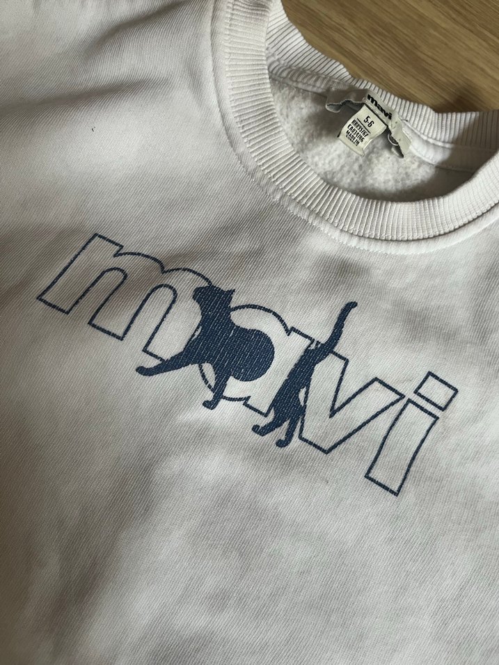 Çocuk Beyaz Baskılı Uzun Kollu Sweatshirt - Görsel 3