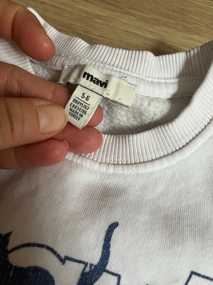 Çocuk Beyaz Baskılı Uzun Kollu Sweatshirt - Görsel 2