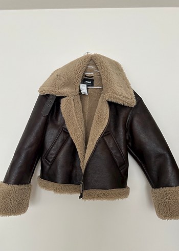 Mavi Jeans Kahverengi Kürklü Deri Kadın Ceket - Görsel 3