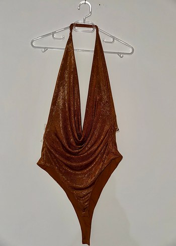 xs Beden kahverengi Renk Zara Kahverengi Drapeli Bodysuit