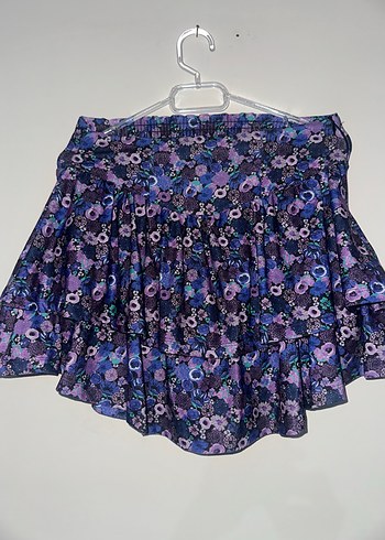 Koton Çiçekli Mini Etek Yüksek Bel Volanlı - Görsel 3