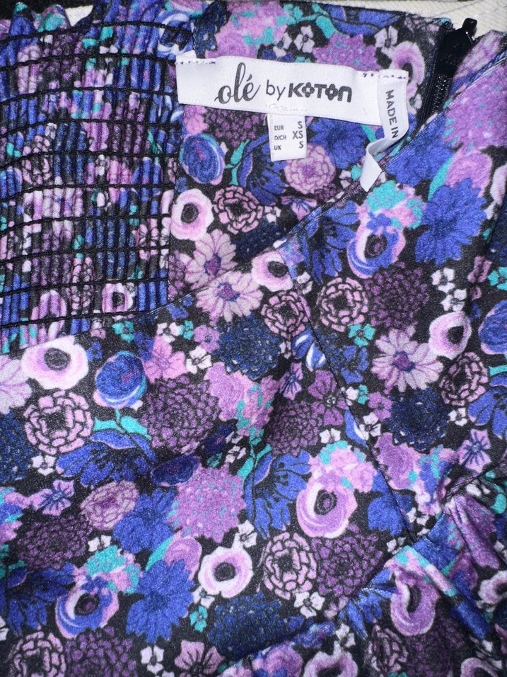 Koton Çiçekli Mini Etek Yüksek Bel Volanlı - Görsel 5