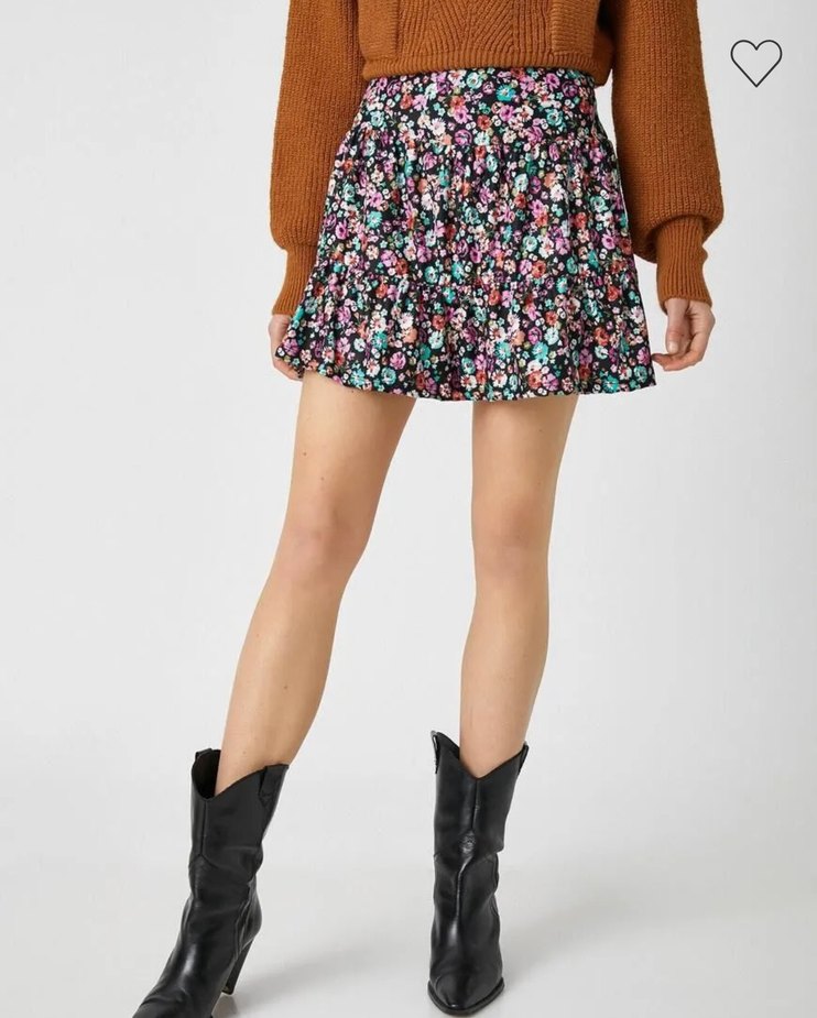 Koton Çiçekli Mini Etek - Görsel 2