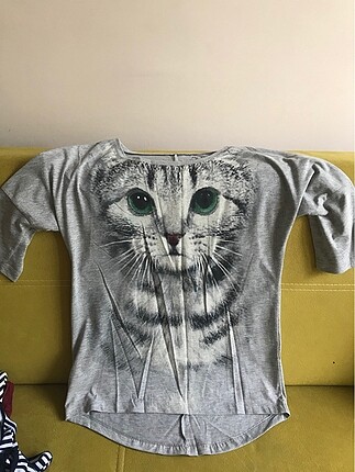 Kedi desenli tshirt s beden