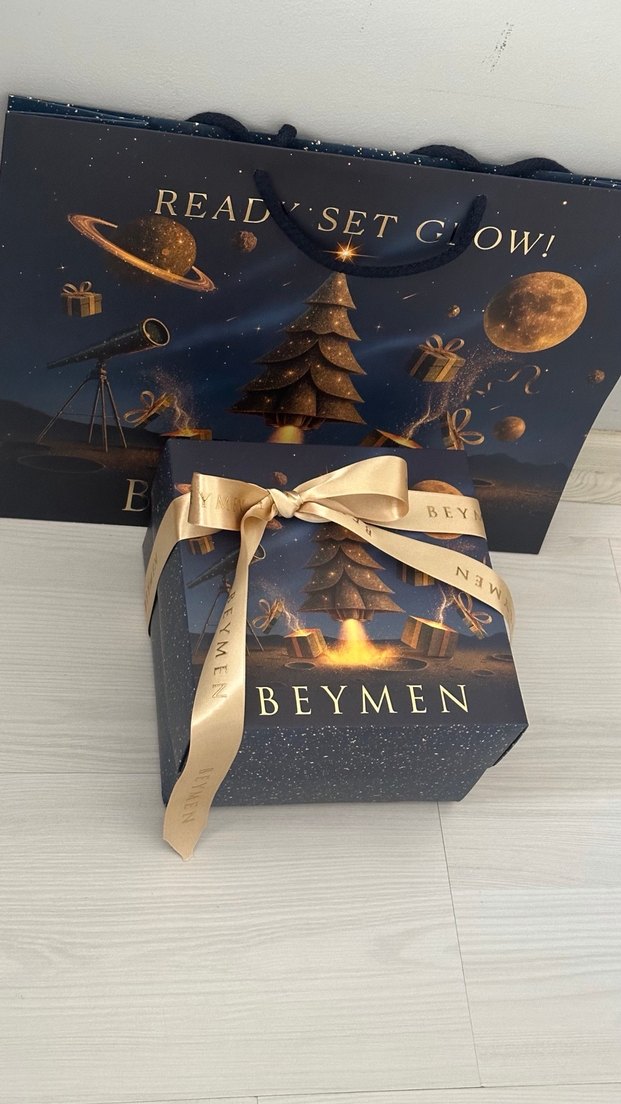 Beymen Altın Renkli Hediye Kutusu poşeti kurdele 12/12 cm - Görsel 3