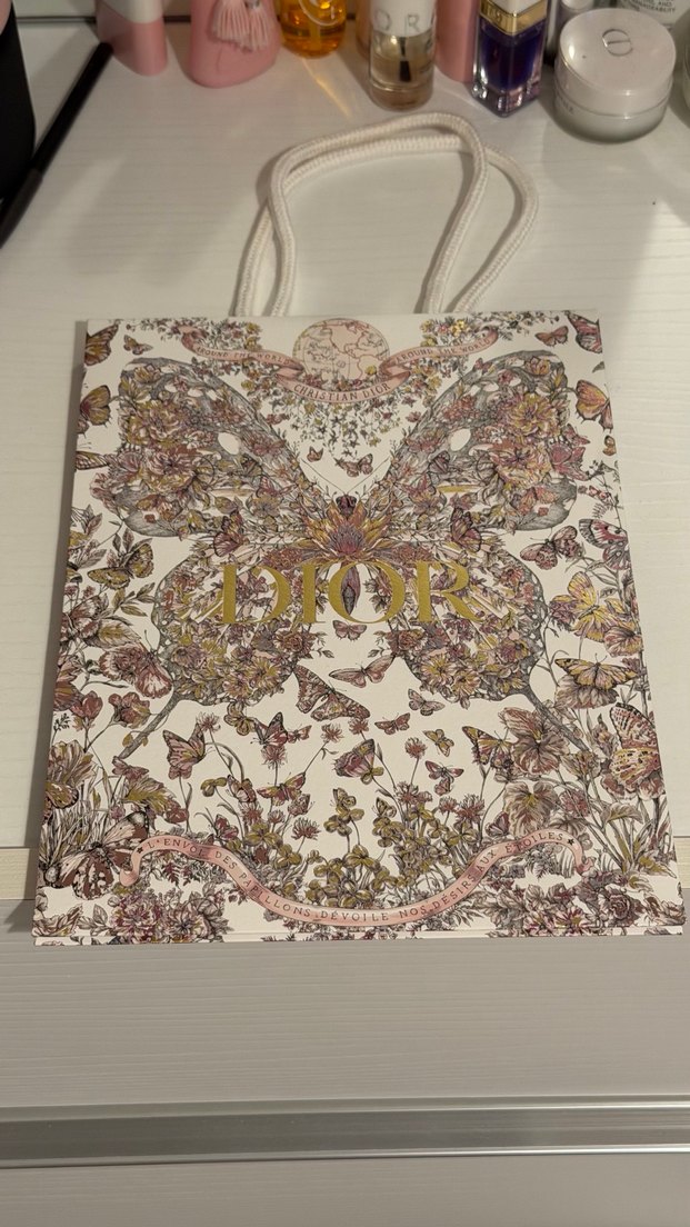 Dior Kelebek Tasarımlı parlak görünümlü poşet - Görsel 3