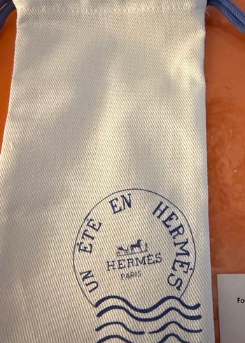 Hermes büzgülü makyaj çantası Bej - Görsel 2