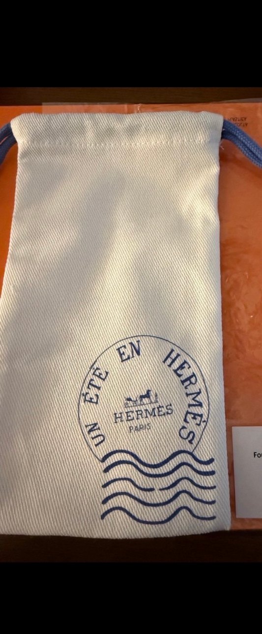 Hermes büzgülü makyaj çantası Bej - Görsel 2