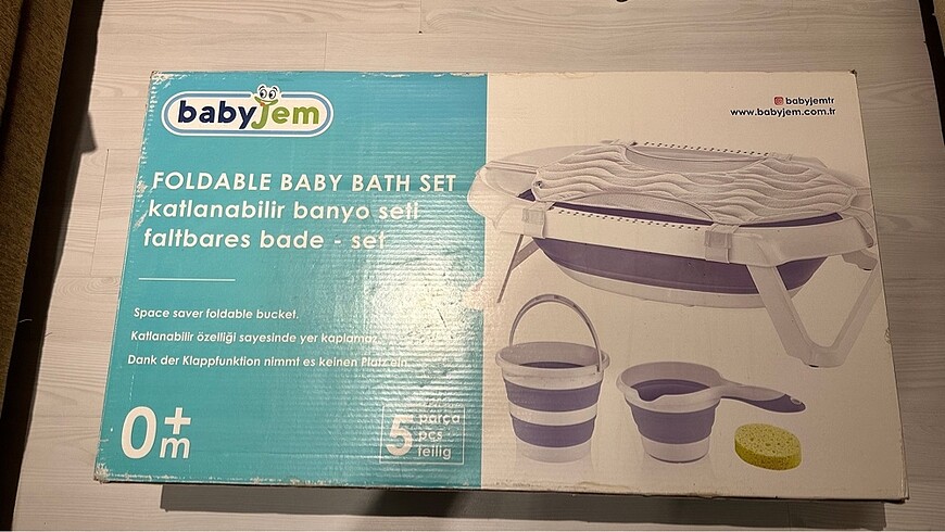 Babyjom üçlü katlanır bebek banyo seti