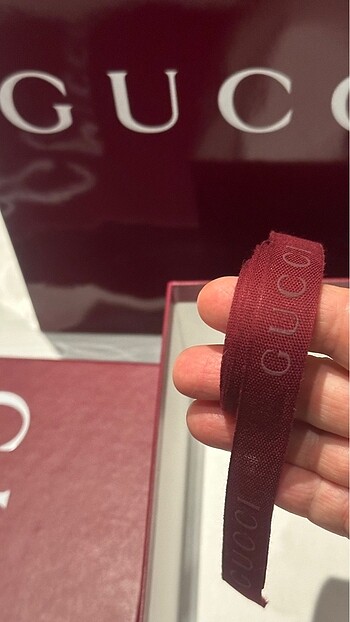 Beden bordo Renk Gucci kutu poşet kurdele