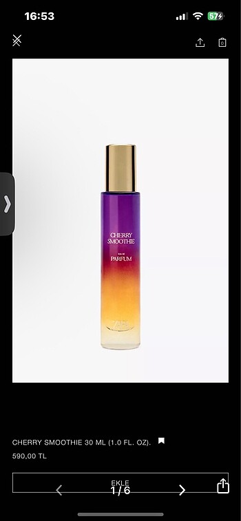 Zara cherry smoothie parfum EDP