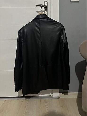 s Beden BERSHKA suni deri oversize blazer