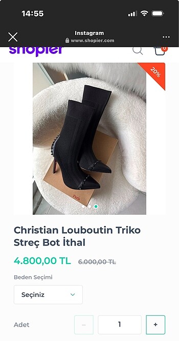 37 Beden Cristian Lauboution Siyah Triko Bot