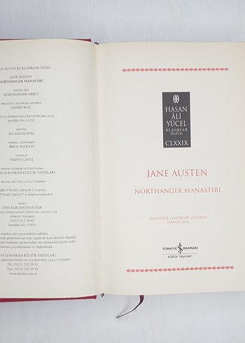 Beden Renk NORTHANGER MANASTIRI JANE ALUSTEN Hasan Ali Yücel Klasikler