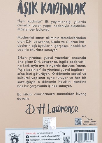  Beden Aşık Kadınlar - David Herbert Lawrence | DORLİON YAYINLARI